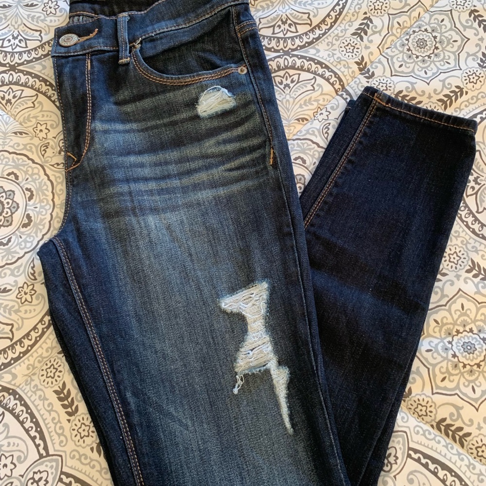 Mid Rise Ripped Jean Leggings